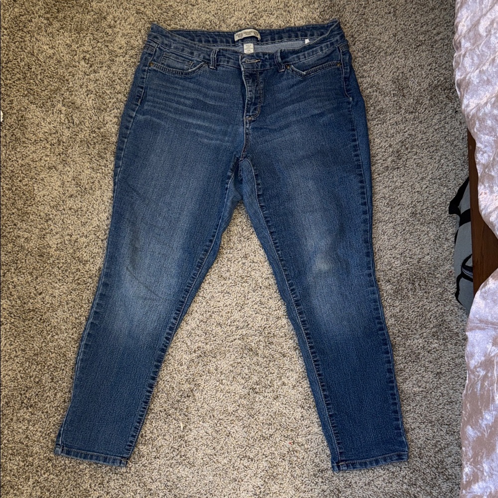 Vintage American Blues Women's Midwash Blue Stretch Slim Jeans 12P/31